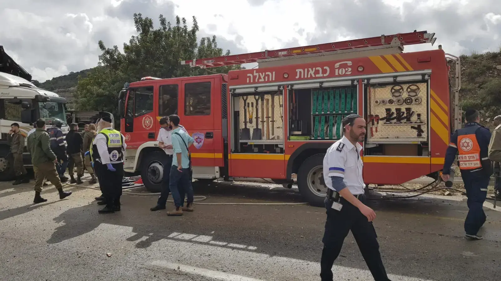 לכודים באוטובוס בצומת בית חורון, 10.2.2019 לכודים באוטובוס בצומת בית חורון, 10.2.2019