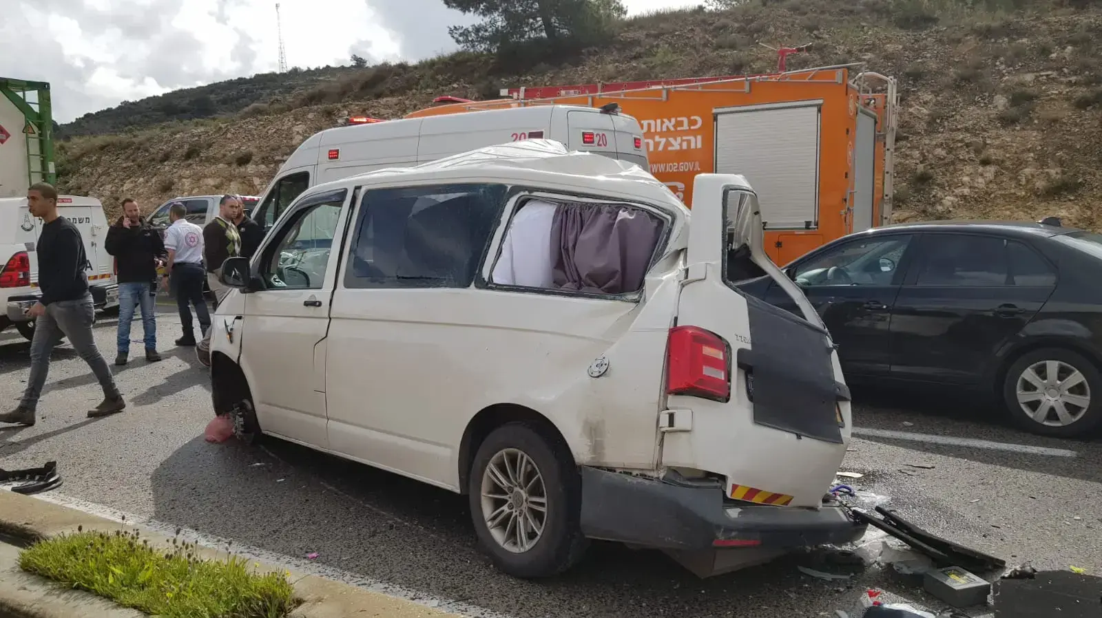 לכודים באוטובוס בצומת בית חורון, 10.2.2019 לכודים באוטובוס בצומת בית חורון, 10.2.2019