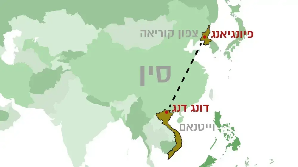 מפת המסלול של קים אל ווייטנאם מפת המסלול של קים אל ווייטנאם