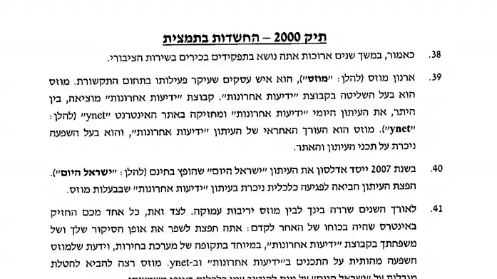 תיק 2000 החשדות בתמצית תיק 2000 החשדות בתמצית