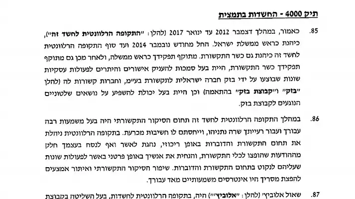תיק 4000 החשדות בתמצית תיק 4000 החשדות בתמצית