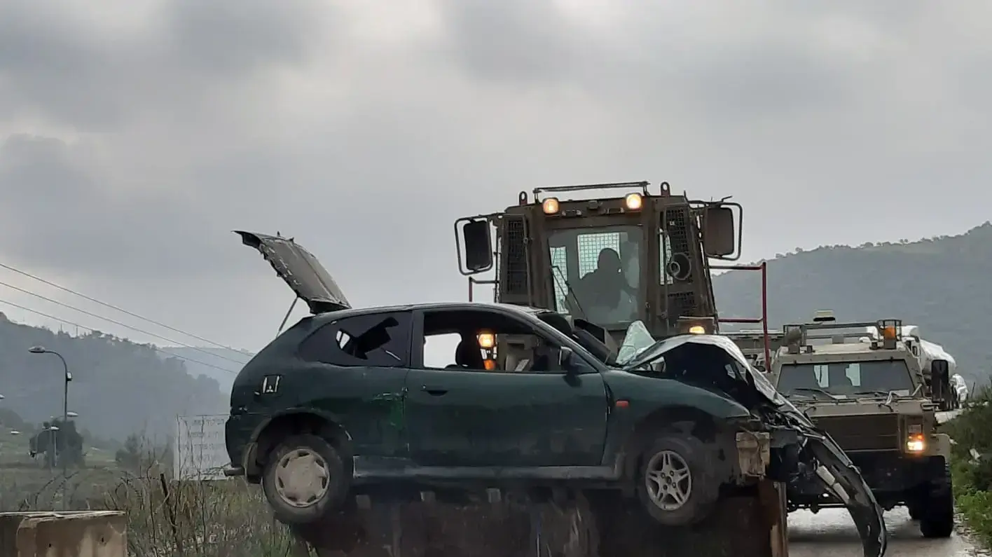 הרכב הפלסטיני שביצע את פיגוע הדריסה הלילה בכפר נעמה שבגזרת טלמונים בבנימין. הרכב הפלסטיני שביצע את פיגוע הדריסה הלילה בכפר נעמה שבגזרת טלמונים בבנימין.
