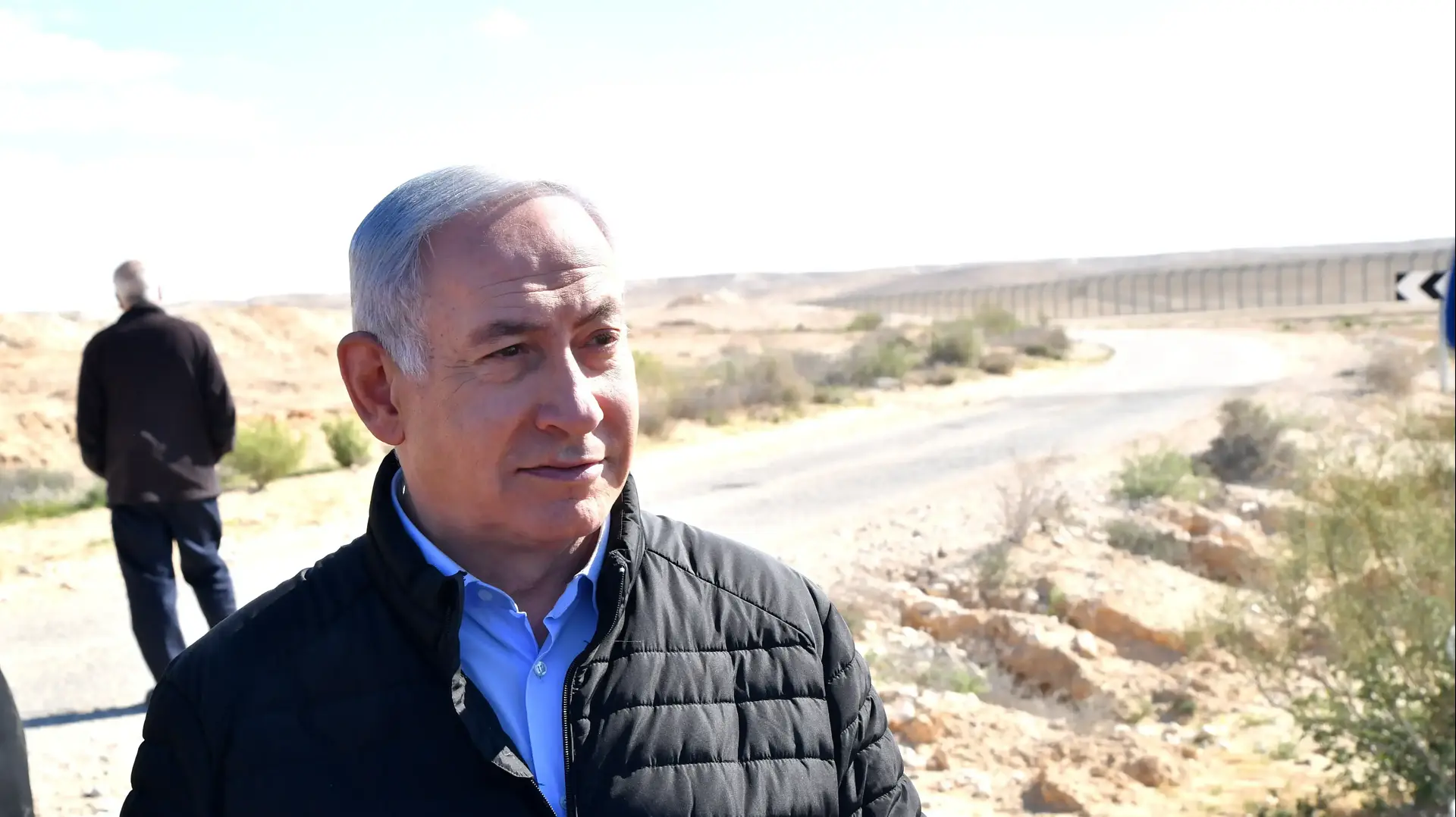 ראש הממשלה בנימין ביבי נתניהו בסיור ליד גדר הגבול עם מצרים, 7 במרץ 2019