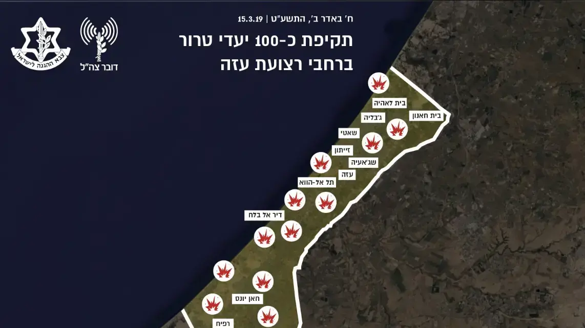 אילוסטרציית התקיפות ברצועת עזה הלילה