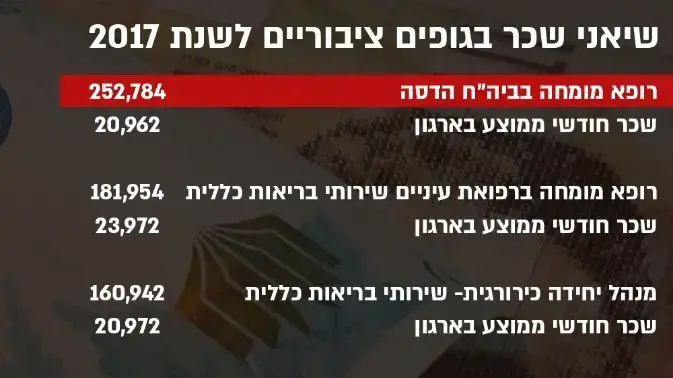 אינפו - שיאני שכר בגופים ציבוריים לשנת 2017 אינפו - שיאני שכר בגופים ציבוריים לשנת 2017