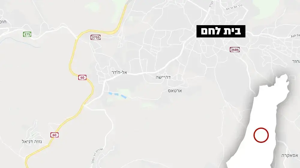 מפה לזירות הירי על צעיר פלסטיני בכניסה לבית לחם 20 במרץ 2019 מפה לזירות הירי על צעיר פלסטיני בכניסה לבית לחם 20 במרץ 2019