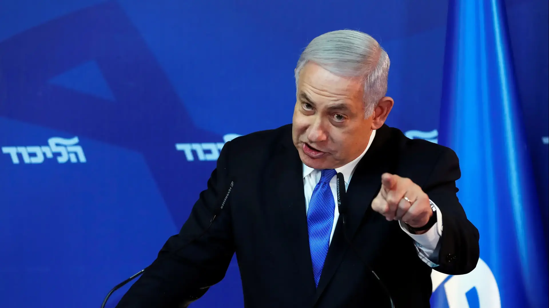ראש הממשלה בנימין נתניהו במסיבת עיתונאים של הליכוד, 2 באפריל 2019