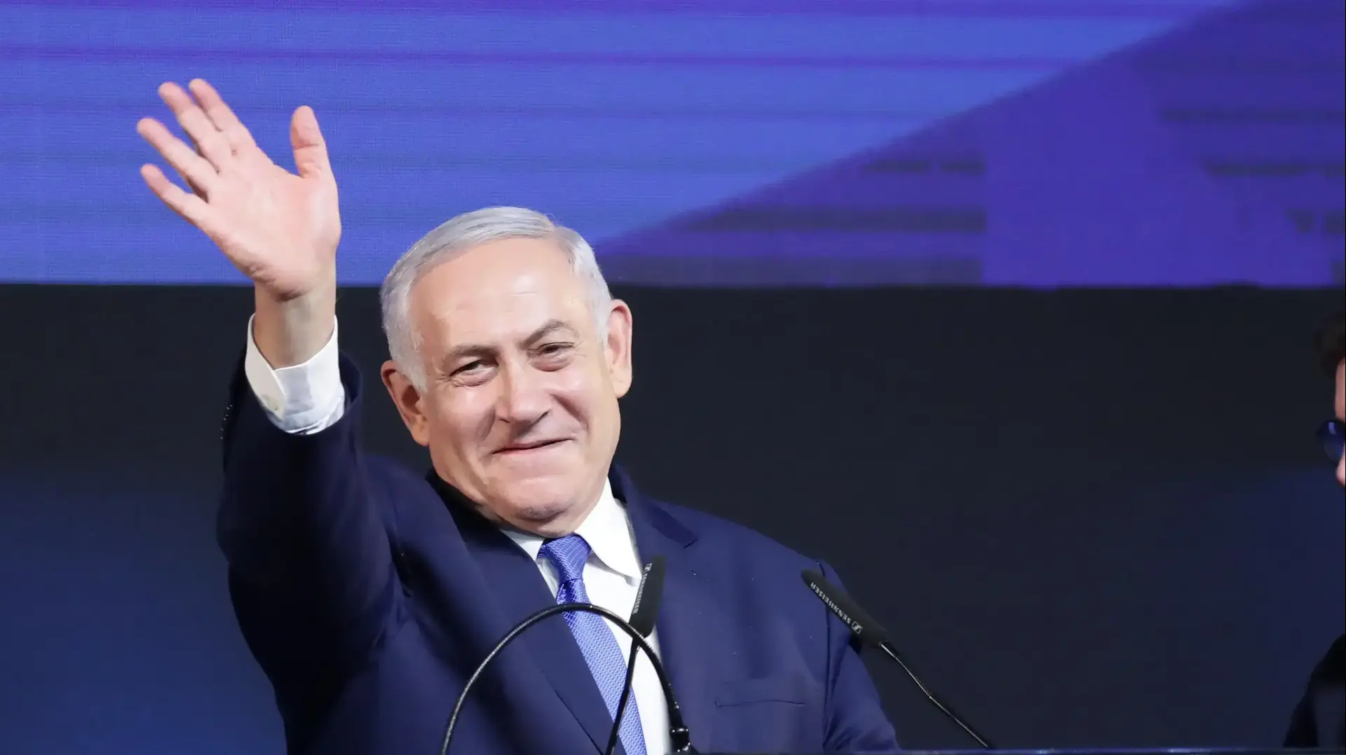 ראש הממשלה, בנימין נתניהו, במהלך נאומו במטה הליכוד, היכל שלמה, ת"א 9 באפריל 2019 ראש הממשלה, בנימין נתניהו, במהלך נאומו במטה הליכוד, היכל שלמה, ת"א 9 באפריל 2019