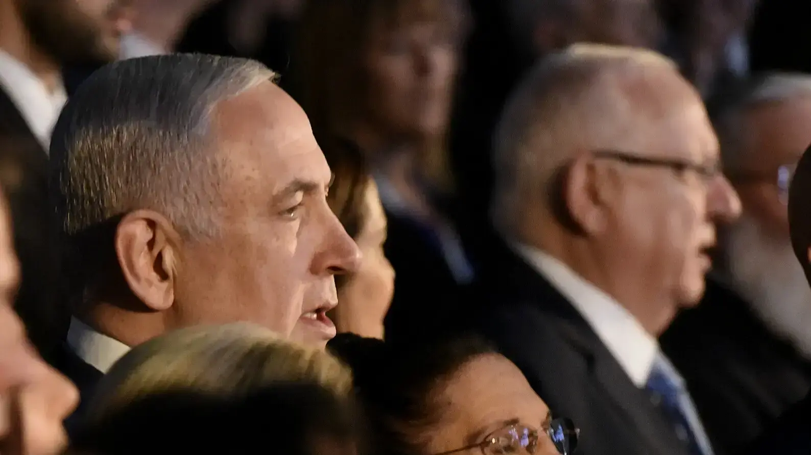 ראש הממשלה, בנימין נתניהו ונשיא המדינה ראובן ריבלין במהלך אירוע הנצחה למשפחות השכולות, בנייני האומה, ירושלים 14 באפריל 2019 ראש הממשלה, בנימין נתניהו ונשיא המדינה ראובן ריבלין במהלך אירוע הנצחה למשפחות השכולות, בנייני האומה, ירושלים 14 באפריל 2019