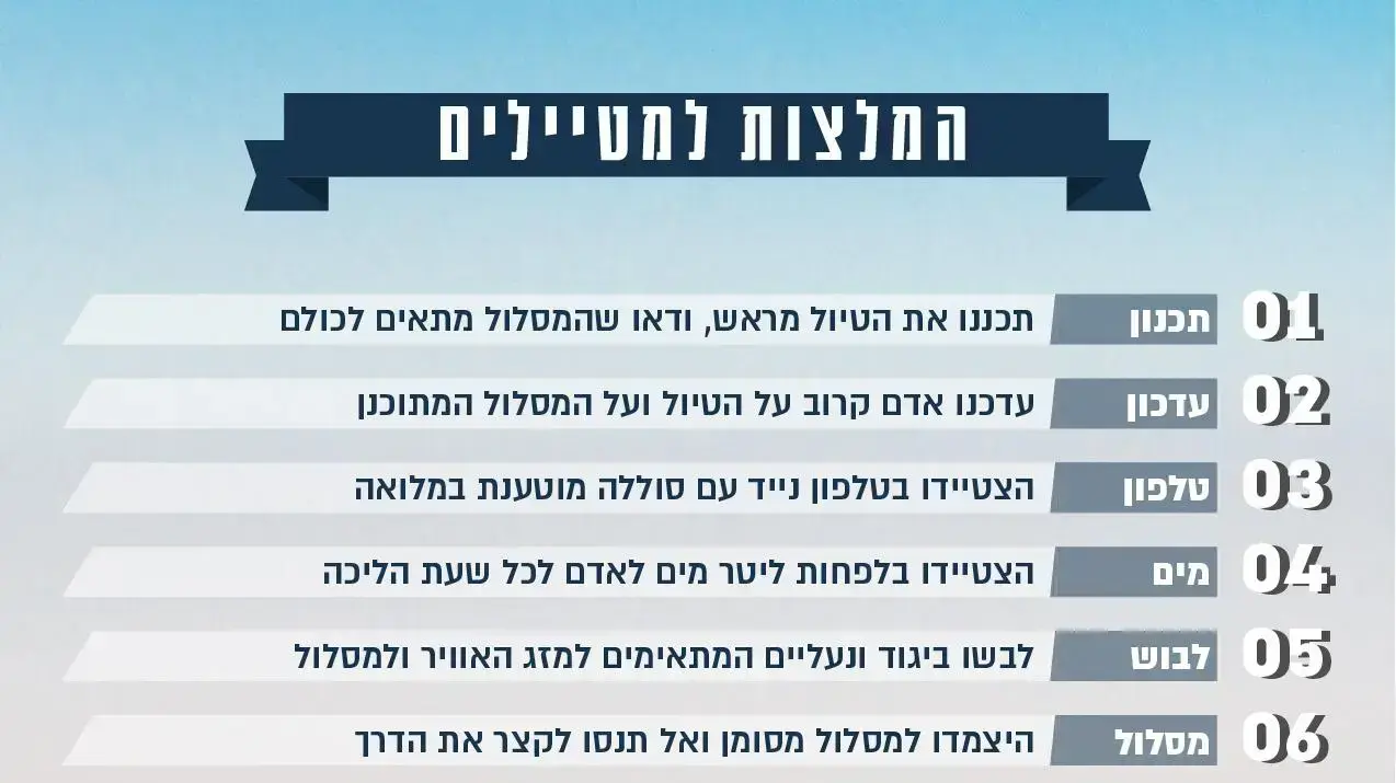 המלצות המשטרה למטיילים לחג הפסח המלצות המשטרה למטיילים לחג הפסח