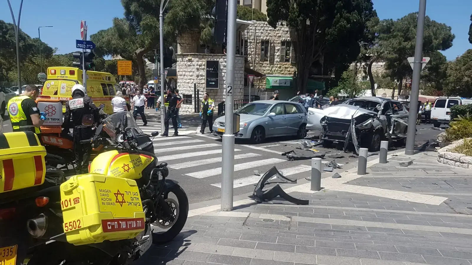 זירת פיצוץ רכב בחיפה, 3 במאי 2019 זירת פיצוץ רכב בחיפה, 3 במאי 2019