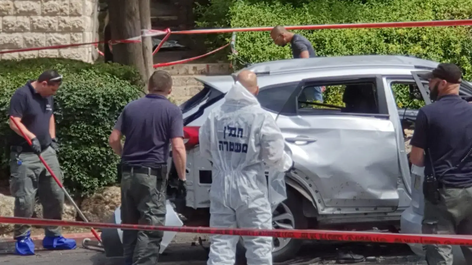 זירת פיצוץ רכב בחיפה, 3 במאי 2019 זירת פיצוץ רכב בחיפה, 3 במאי 2019