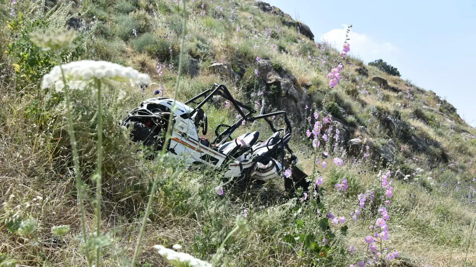 זירת ההתהפכות רכב שטח בגלבוע 4 במאי 2019 זירת ההתהפכות רכב שטח בגלבוע 4 במאי 2019