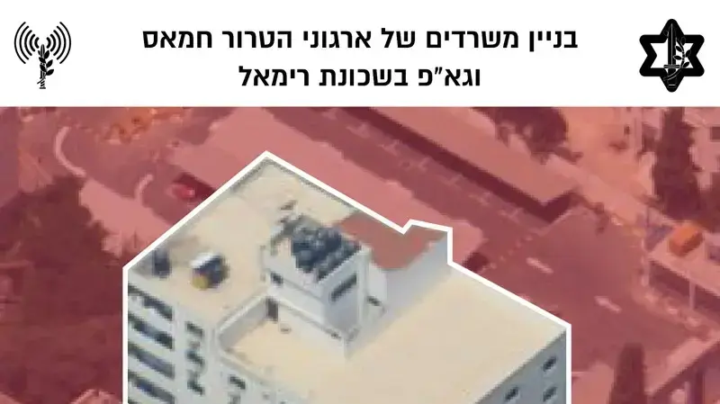בניין משרדי חמאס והג'יהאד האסלאמי בשכונת רימאל ברצועת עזה שהותקפו על ידי צה"ל ב-4 במאי 2019 בניין משרדי חמאס והג'יהאד האסלאמי בשכונת רימאל ברצועת עזה שהותקפו על ידי צה"ל ב-4 במאי 2019