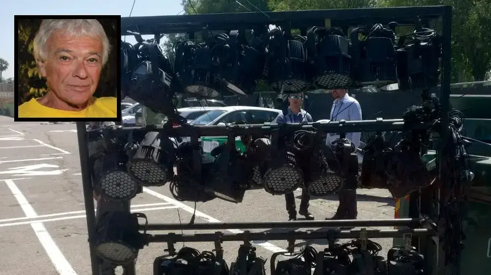 זירת התאונה בה נהרג פולדי שוורץ מפגיעת גוף תאורה במתחם אקספו האירוויזיון, 15 במאי 2019