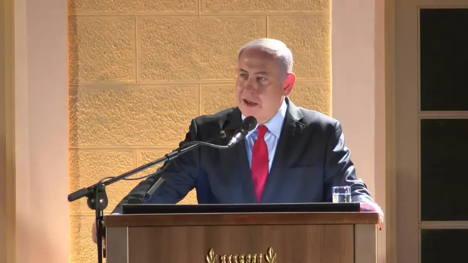 ראש הממשלה, בנימין נתניהו במהלך טקס מאה שנה למותו של אהרון אהרנסון במעמד רה"מ, עתלית 15 במאי 2019 