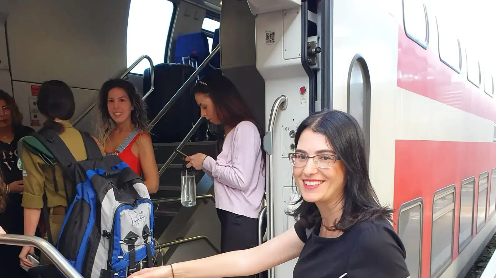 שמרית נוטמן, מנכ"לית "צרכני התחבורה הציבורית 15 דקות", תחנת רכבת בנימינה, 26 במאי 2019 שמרית נוטמן, מנכ"לית "צרכני התחבורה הציבורית 15 דקות", תחנת רכבת בנימינה, 26 במאי 2019