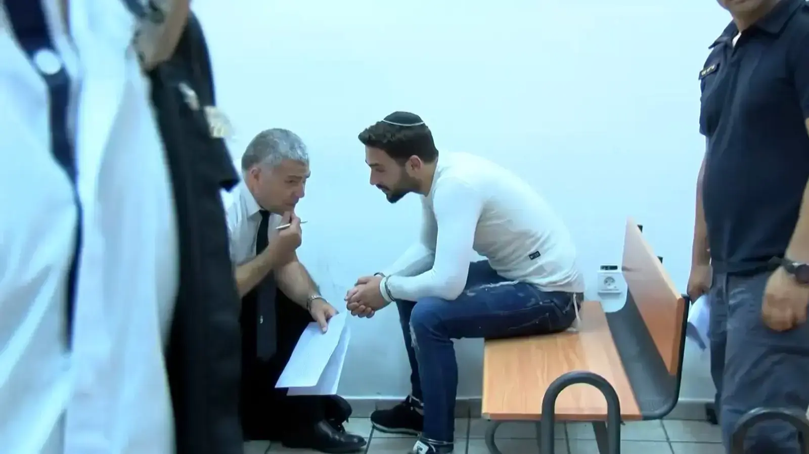 נתנאל סנדרוסי בדיון בהארכת מעצר, בית המשפט לתעבורה ירושלים, מאי 2019 