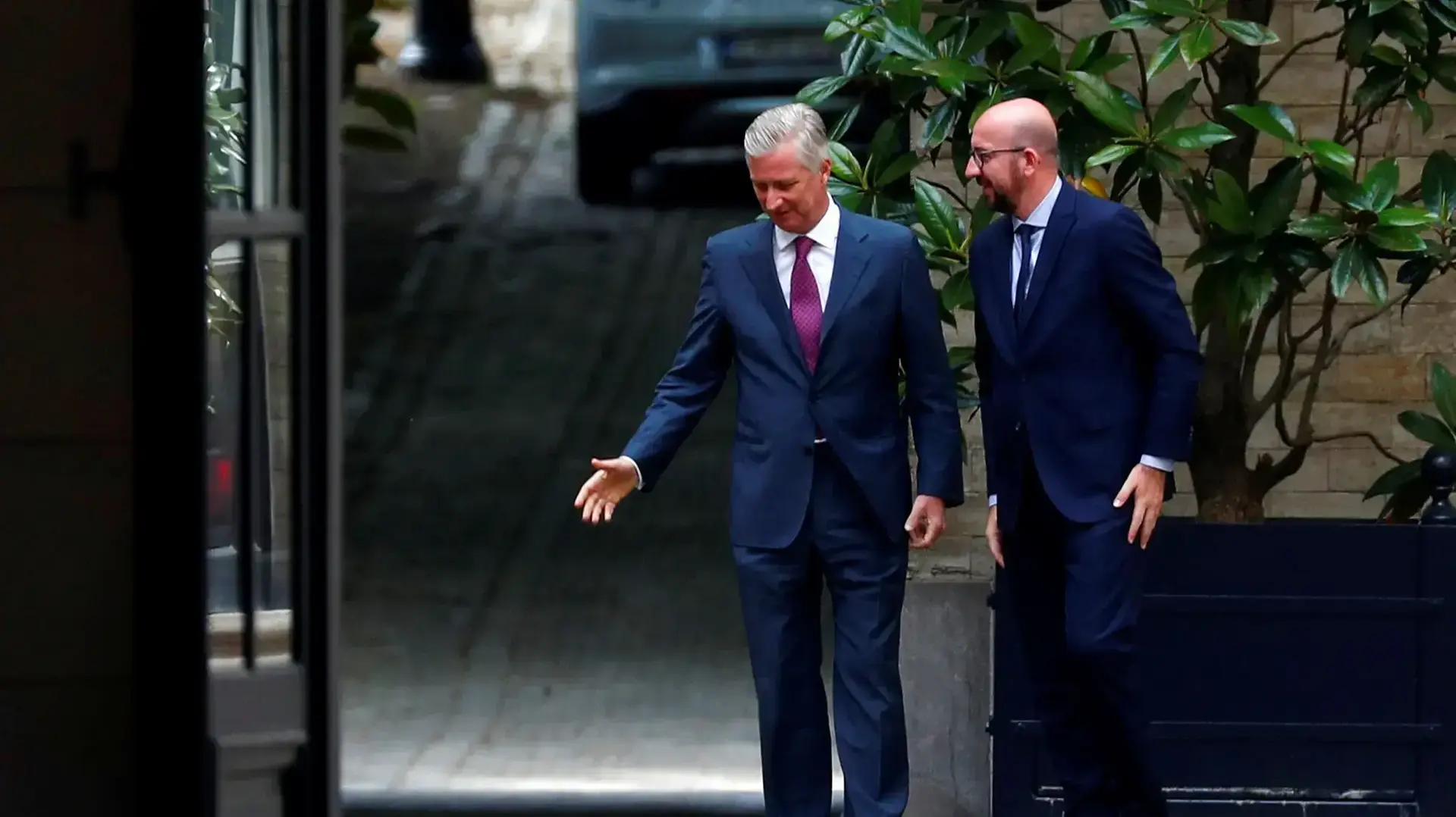 ראש ממשלת בלגיה שארל מישל נפגש עם המלך בארמון בבריסל, 27 במאי 2019
