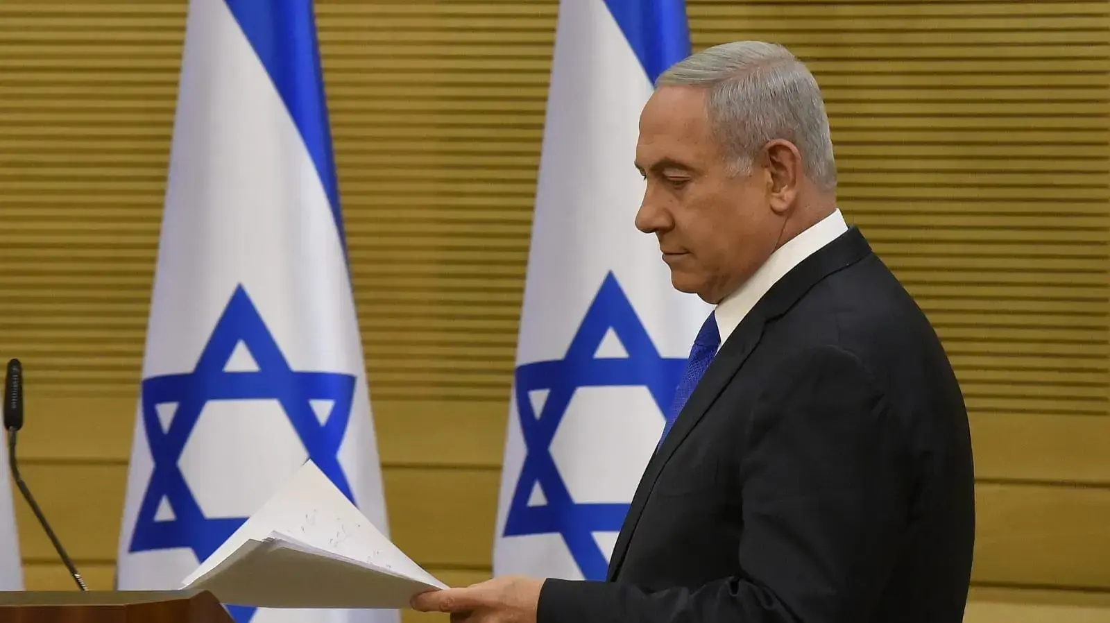 ראש הממשלה, בנימין נתניהו במהלך הצהרה לתקשורת 27 במאי 2019 ראש הממשלה, בנימין נתניהו במהלך הצהרה לתקשורת 27 במאי 2019