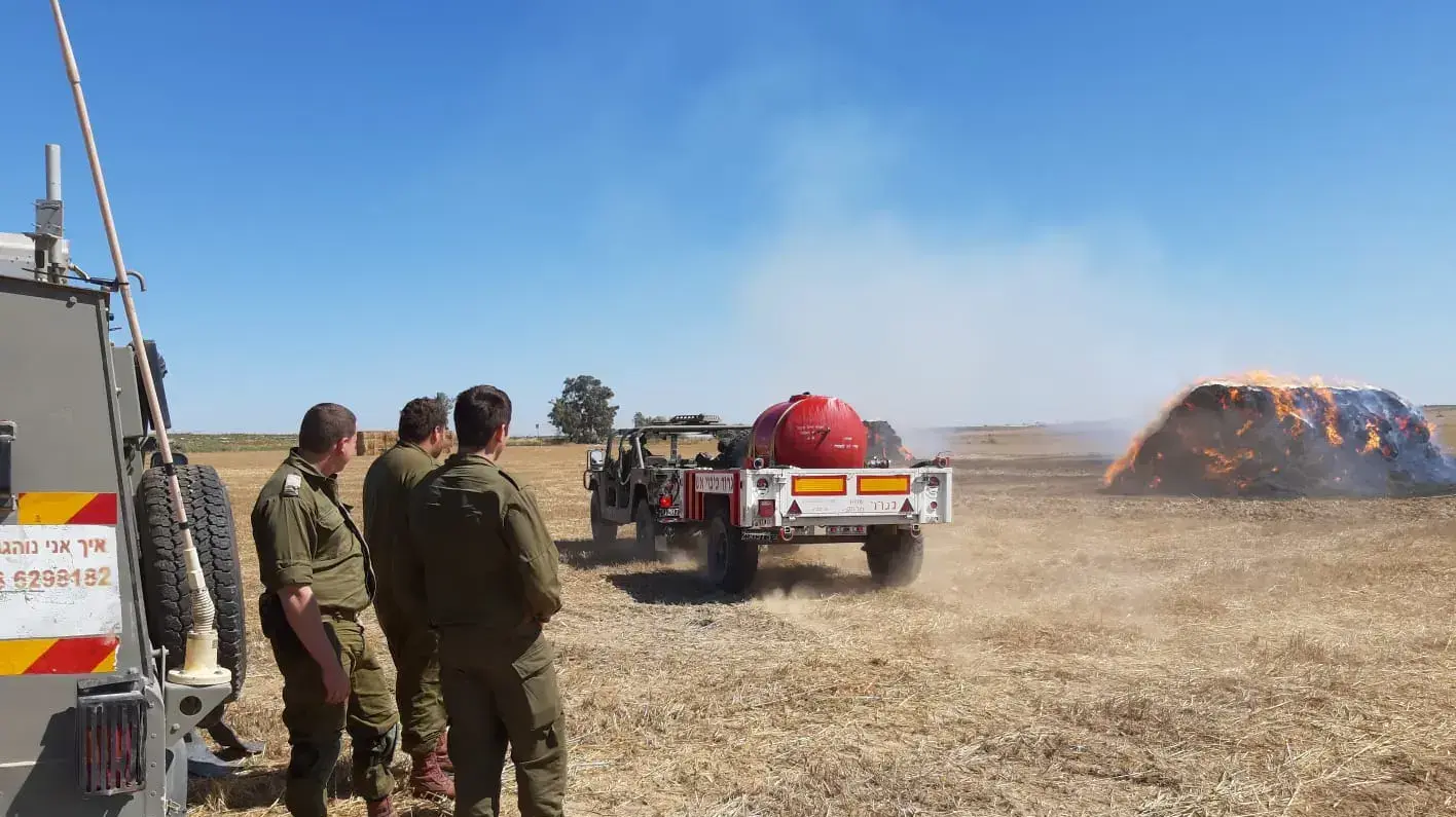 תגבור כוחות כיבוי אש בגבול הרצועה תגבור כוחות כיבוי אש בגבול הרצועה