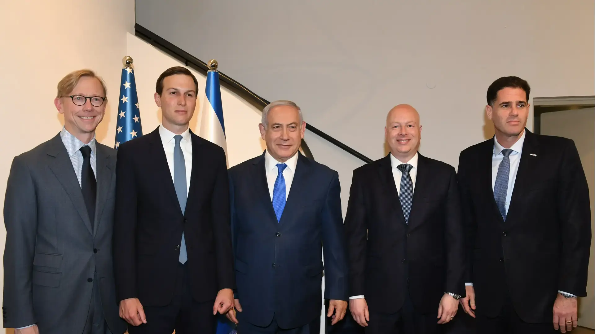 ראש הממשלה בנימין נתניהו נפגש במעונו עם ג'ראד קושנר, ג'ייסון גרינבלט ובריאן הוק, 30 במאי 2019