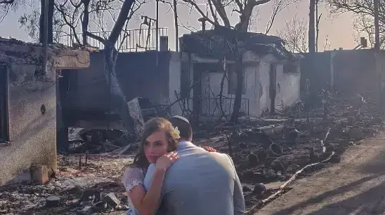 ירדן ואליאורה, הזוג שנישא אחרי השריפה במבוא מודיעים ירדן ואליאורה, הזוג שנישא אחרי השריפה במבוא מודיעים