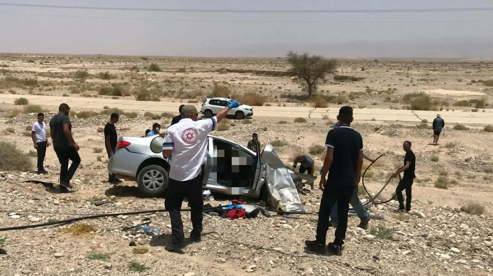  זירת תאונת הדרכים מעין יהב לכיוון פארן 6 ביוני 2019