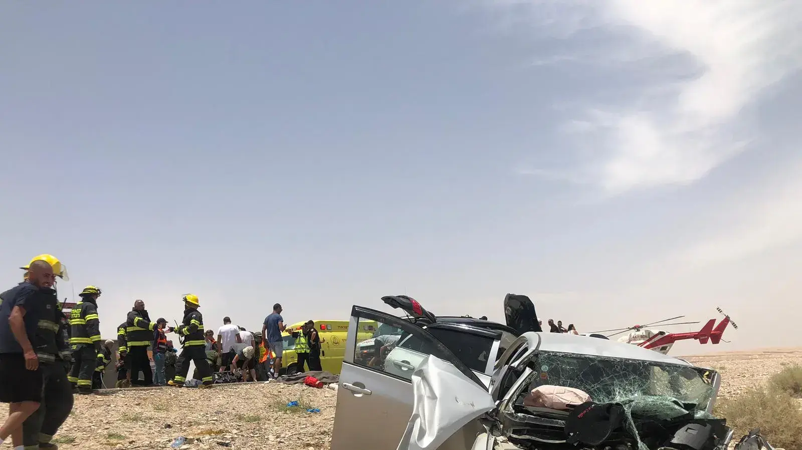 זירת תאונת הדרכים מעין יהב לכיוון פארן 6 ביוני 2019 זירת תאונת הדרכים מעין יהב לכיוון פארן 6 ביוני 2019