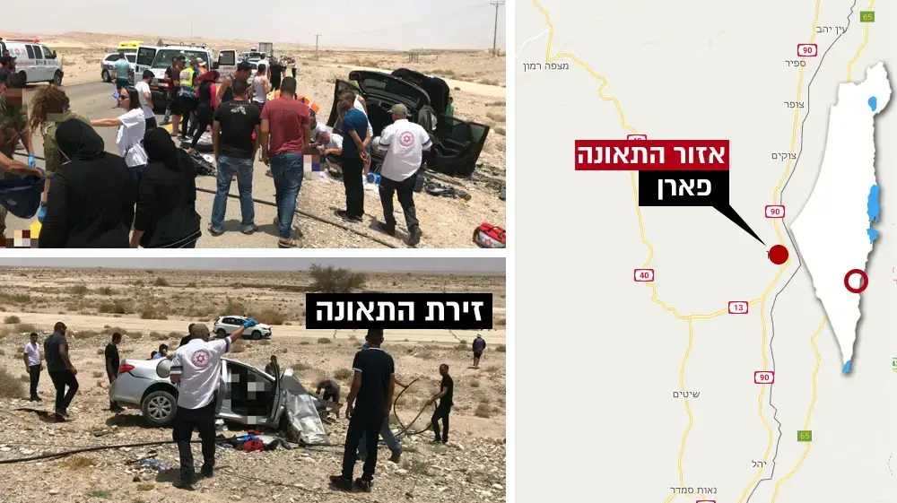 חיצונית - זירת תאונת הדרכים מעין יהב לכיוון פארן 6 ביוני 2019