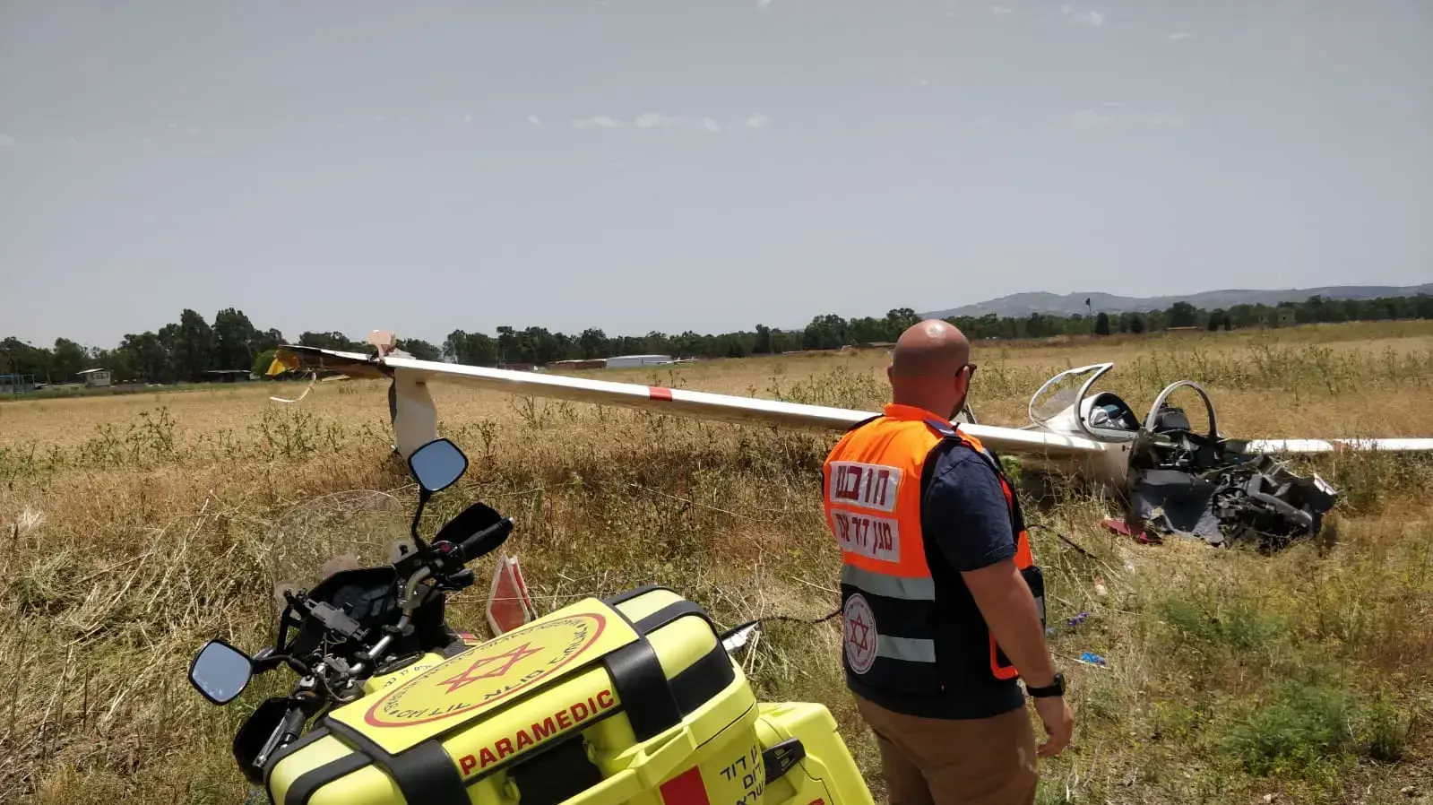 אזור התרסקות המטוס במנחת מגידו, 7 ביוני 2019