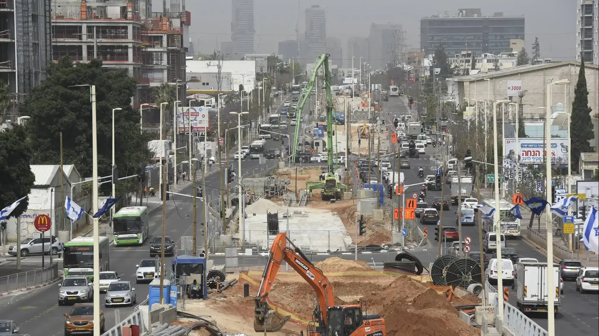 ציר זבוטינסקי פתח תקוה עבודות הרכבת הקלה ציר זבוטינסקי פתח תקוה עבודות הרכבת הקלה