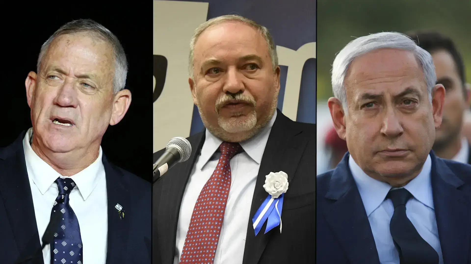 מפוצלת ליברמן נתניהו גנץ
