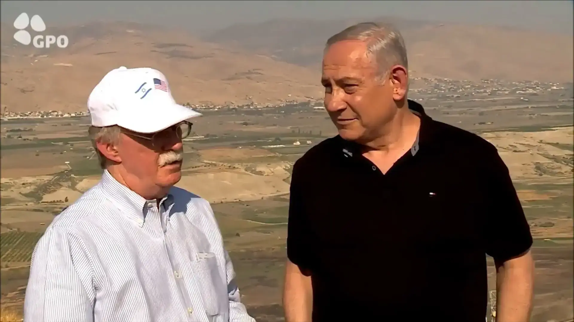 ראש הממשלה בנימין נתניהו והיועץ לביטחון לאומי האמריקני ג'ון בולטון קיימו סיור מוסק מעל מרחב ירושלים ובקעת הירדן , 23 ביוני 2019 ראש הממשלה בנימין נתניהו והיועץ לביטחון לאומי האמריקני ג'ון בולטון קיימו סיור מוסק מעל מרחב ירושלים ובקעת הירדן , 23 ביוני 2019
