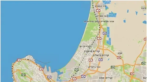 מפה - מפרץ חיפה מפה - מפרץ חיפה