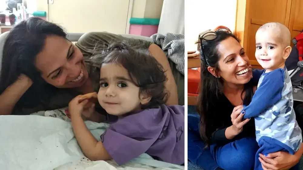 אורית גוטמן ובנה ליאם, לפני ואחרי שגילו לו סוכריות גומי בתאי הנבט אורית גוטמן ובנה ליאם, לפני ואחרי שגילו לו סוכריות גומי בתאי הנבט