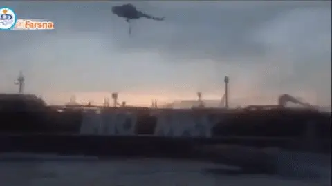 תיעוד של פעילי משמרות המהפכה יורדים מהמסוק כדי להשתלט על מכלית הנפט הבריטית במפרץ הפרסי. 20 ביולי 2019 תיעוד של פעילי משמרות המהפכה יורדים מהמסוק כדי להשתלט על מכלית הנפט הבריטית במפרץ הפרסי. 20 ביולי 2019