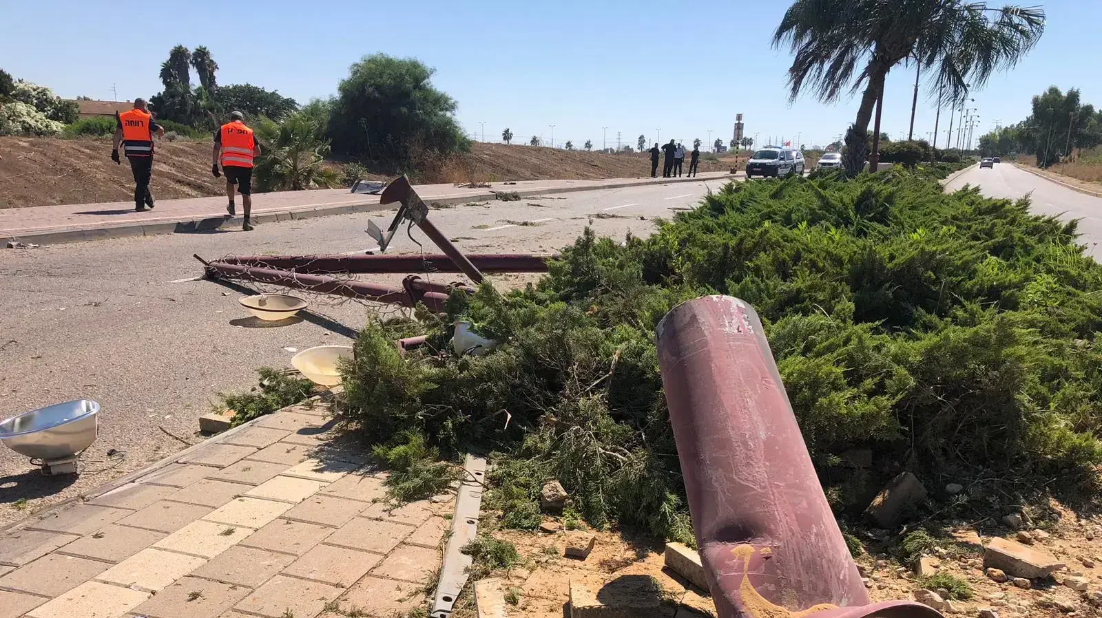 זירת תאונת הדרכים בגן יבנה 24 ביוני 2019 זירת תאונת הדרכים בגן יבנה 24 ביוני 2019