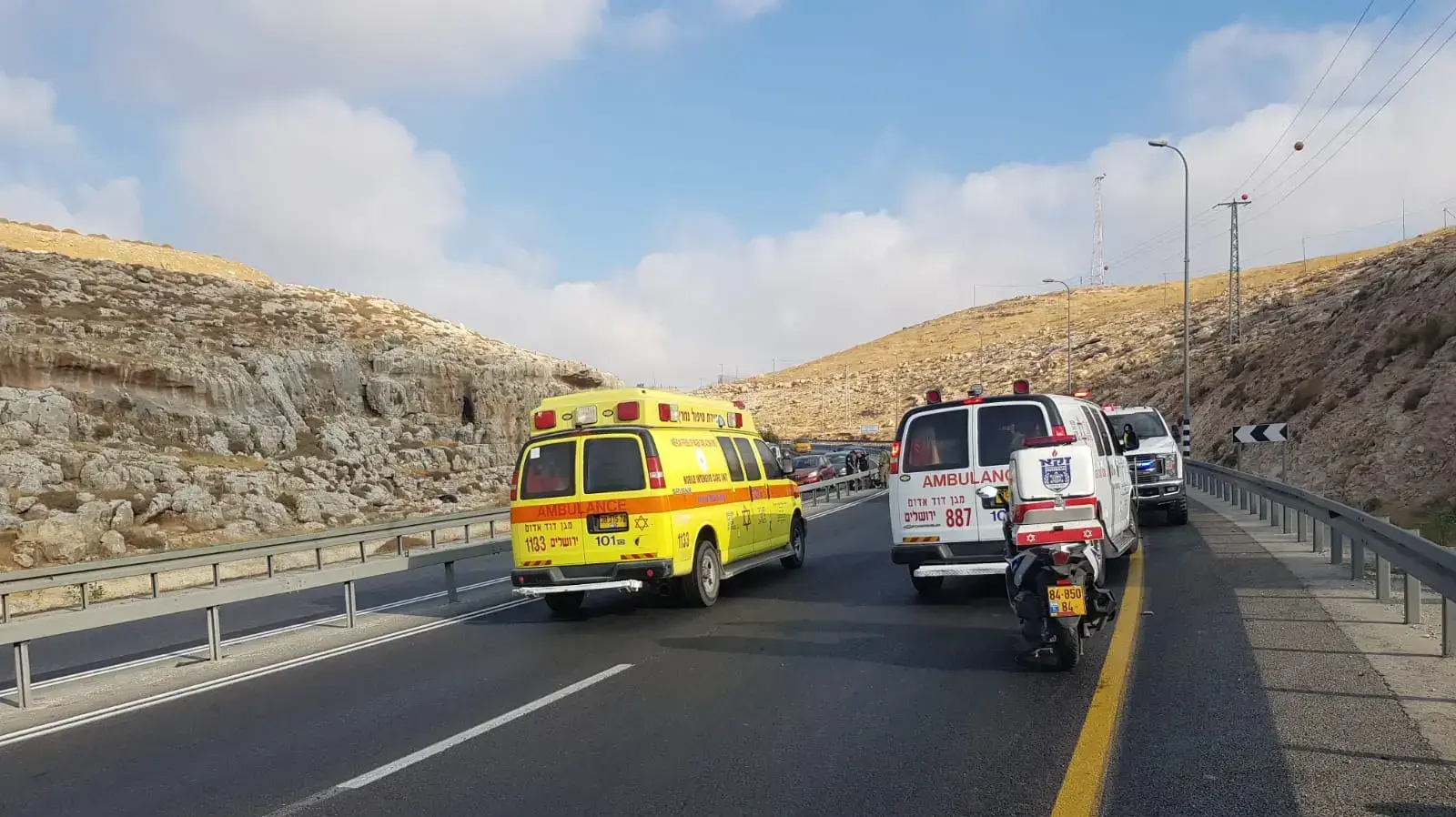 זירת התאונה ליד חיזמא, שם נהרג אופנוען, 2 באוגוסט 2019 זירת התאונה ליד חיזמא, שם נהרג אופנוען, 2 באוגוסט 2019