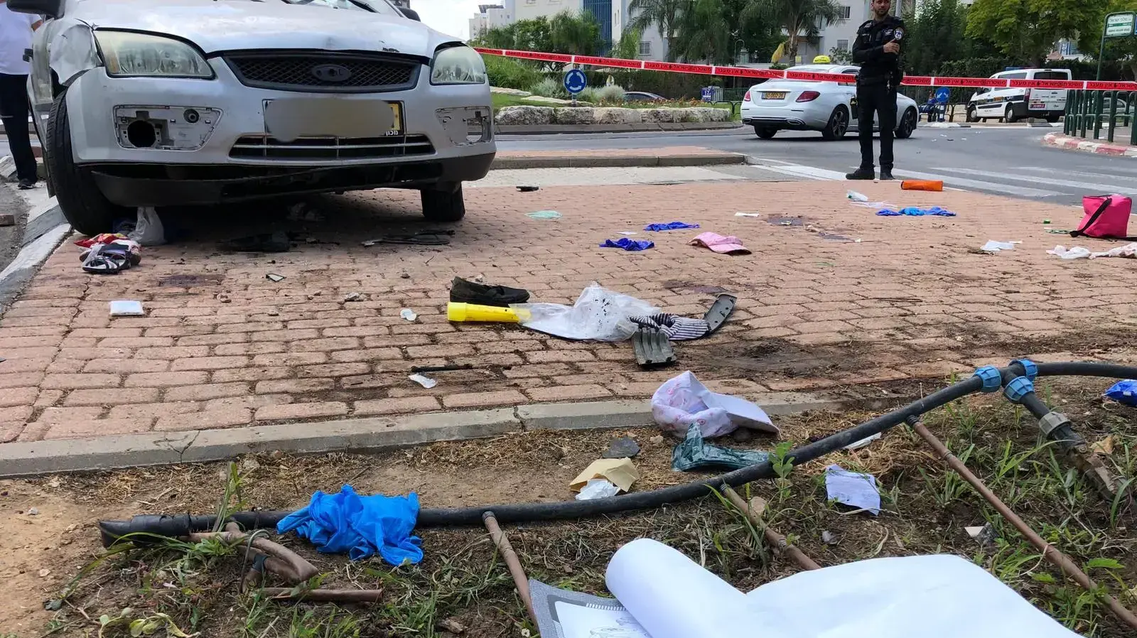 תאונת הדרכים בקריית גת, צילום משטרה תאונת הדרכים בקריית גת, צילום משטרה