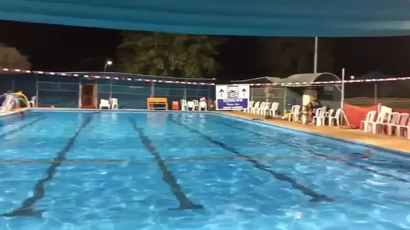 הבריכה הריקה לאחר האזעקה בנתיב העשרה 28 באוגוסט 2019 הבריכה הריקה לאחר האזעקה בנתיב העשרה 28 באוגוסט 2019