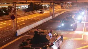 כוחות של צבא סין נכנסים אל הונג קונג, 29 באוגוסט 2019