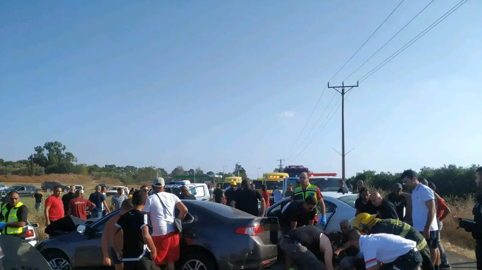 זירת התאונה סמוך למועצה זרזיר בה נפצעו 10 אנשים. 31 באוגוסט 2019 זירת התאונה סמוך למועצה זרזיר בה נפצעו 10 אנשים. 31 באוגוסט 2019