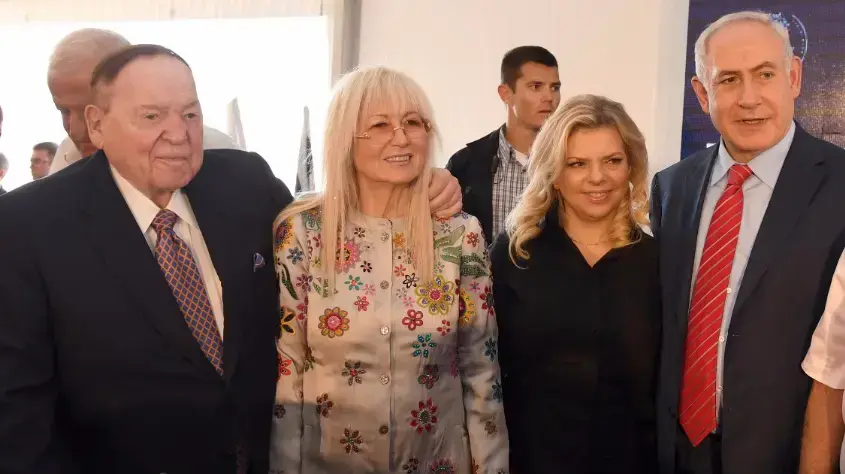 בנימין ושרה נתניהו, מרים ושלדון אדלסון בנימין ושרה נתניהו, מרים ושלדון אדלסון