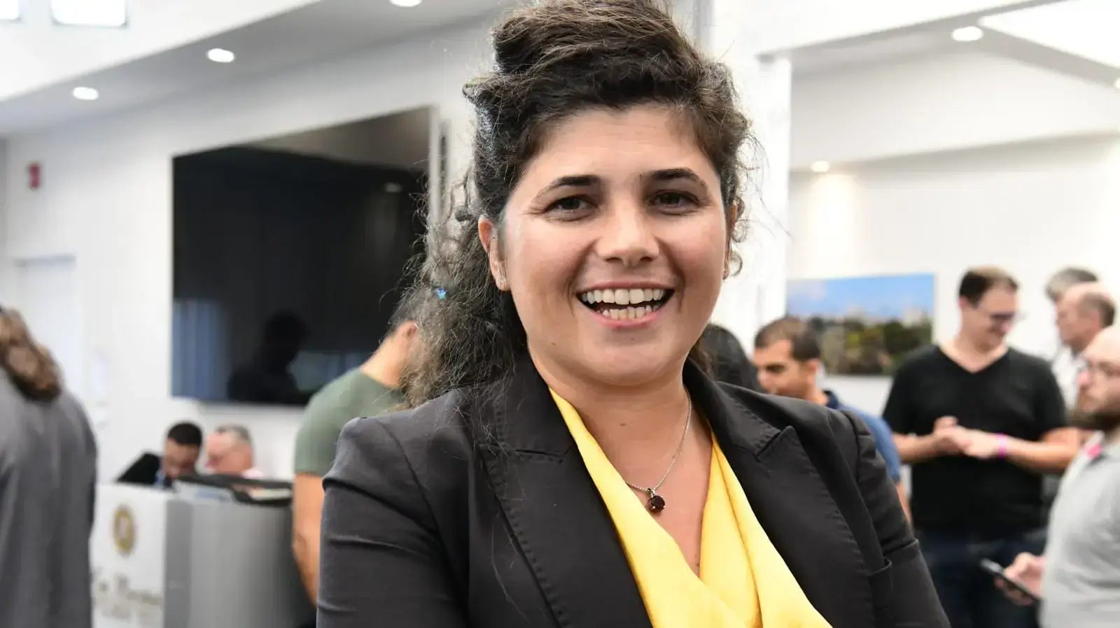 שרן השכל בהכרזה מיוחדת של רה"מ נתניהו בכפר המכביה, 9 בספטמבר 2019 שרן השכל בהכרזה מיוחדת של רה"מ נתניהו בכפר המכביה, 9 בספטמבר 2019