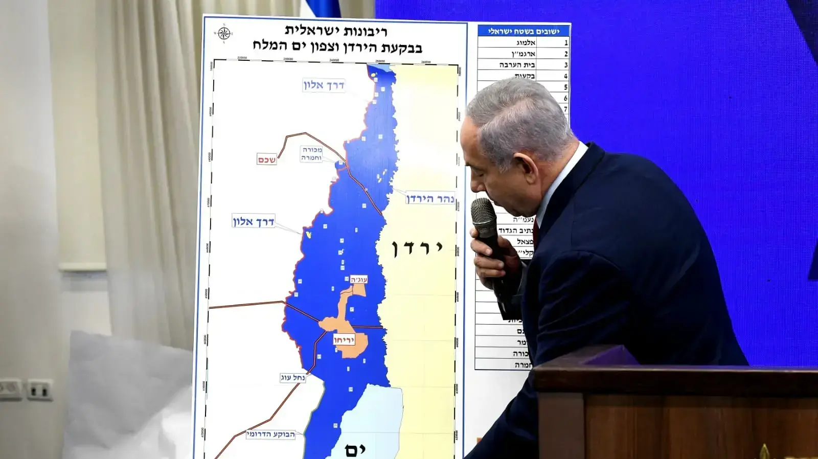 הכרזה מיוחדת של רה"מ נתניהו בדבר החלת ריבונות על יישובים בבקעת הירדן בכפר המכביה, 9 בספטמבר 2019
