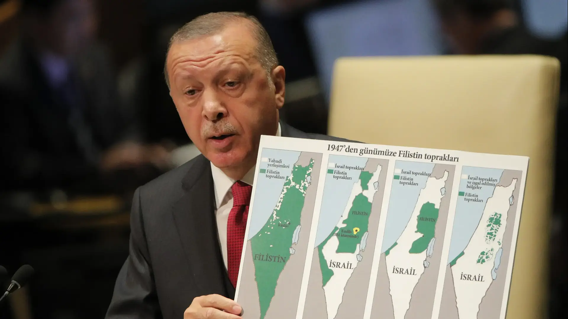 נשיא טורקיה ארדואן בנאום בעצרת האו"ם, 24 בספטמבר 2019 נשיא טורקיה ארדואן בנאום בעצרת האו"ם, 24 בספטמבר 2019