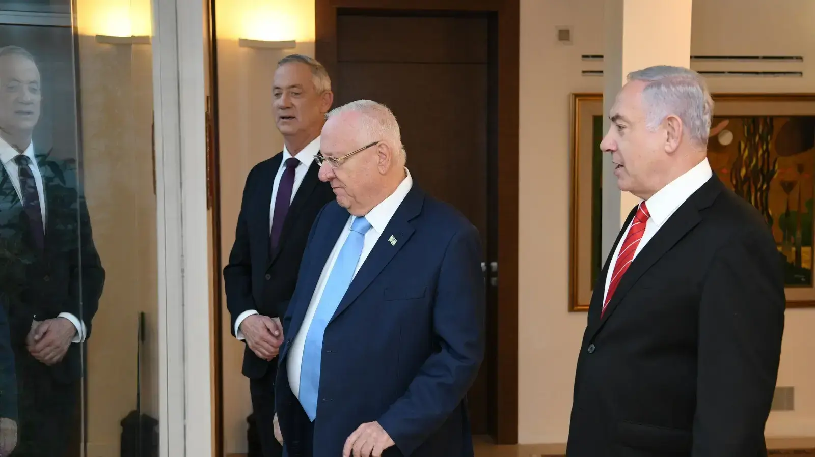 פגישת ראובן ריבלין, בנימין נתניהו, בני גנץ, בית הנשיא, ירושלים, 25.09.19 פגישת ראובן ריבלין, בנימין נתניהו, בני גנץ, בית הנשיא, ירושלים, 25.09.19
