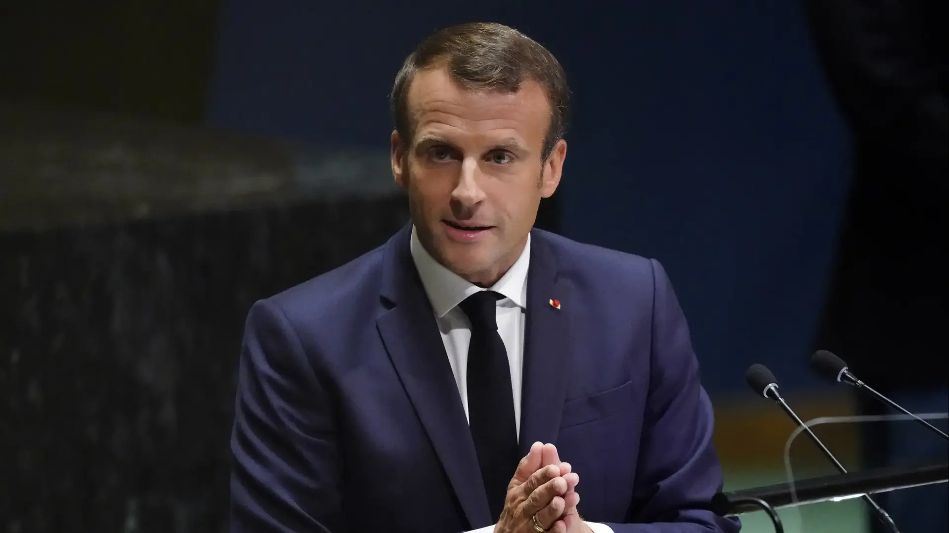 נשיא צרפת עמנואל מקרון בעצרת הכללית של האו"ם, 24 בספטמבר 2019 נשיא צרפת עמנואל מקרון בעצרת הכללית של האו"ם, 24 בספטמבר 2019