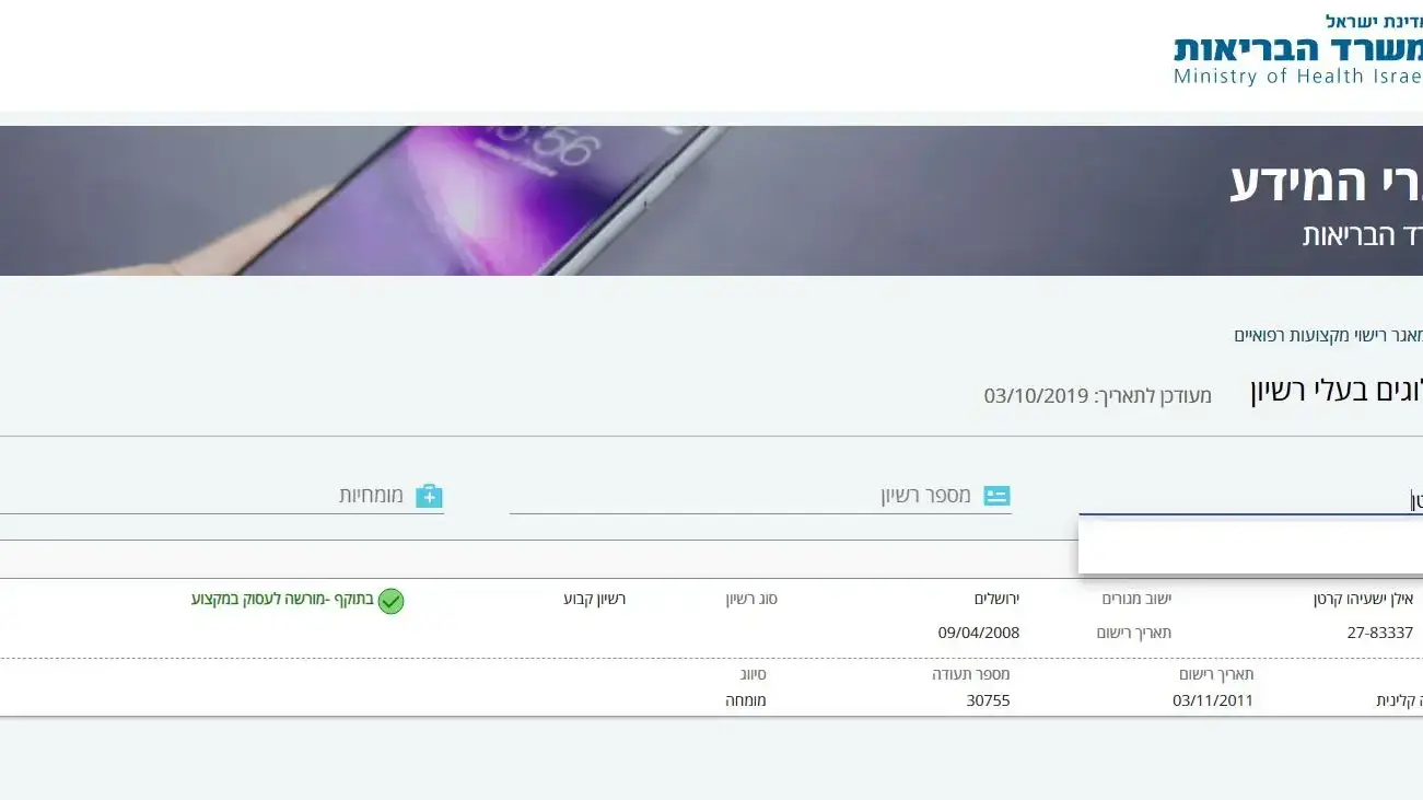 הפסיכולוג ד"ר אילן קרטן, במרשם הפסיכולוגים של משרד הבריאות, 3 באוקטובר 2019 הפסיכולוג ד"ר אילן קרטן, במרשם הפסיכולוגים של משרד הבריאות, 3 באוקטובר 2019
